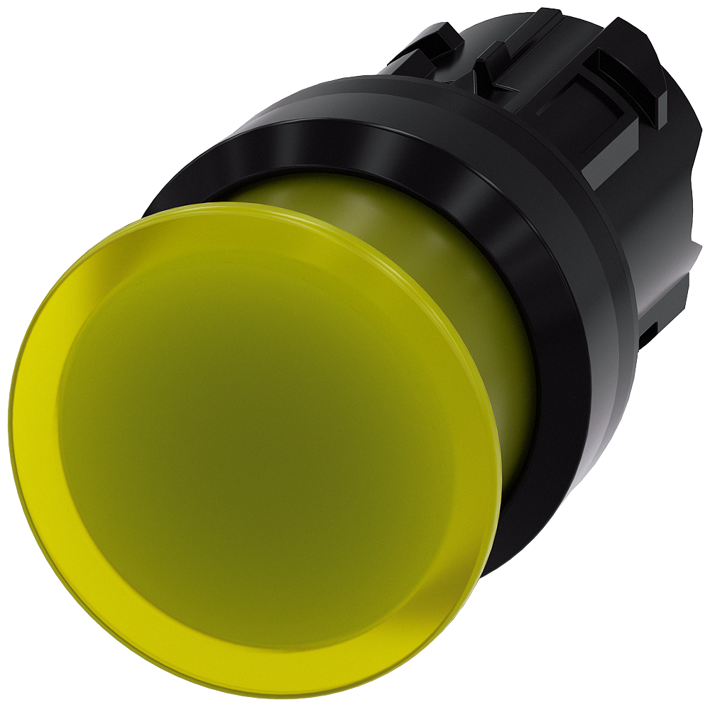 BOTÃO LUMINOSO EM FORMA DE COGUMELO 22 MM REDONDO PLÁSTICO AMARELO 30 MM 3SU10011AD300AA0-ZY10 SIEMENS