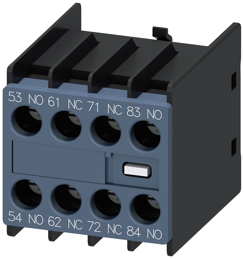INTERRUPTOR AUXILIAR LADO FRONTAL 2NA+2NF CAMINHO DE CORRENTE 1NA 1NF 1NF 3RH29161XA220MA0 SIEMENS