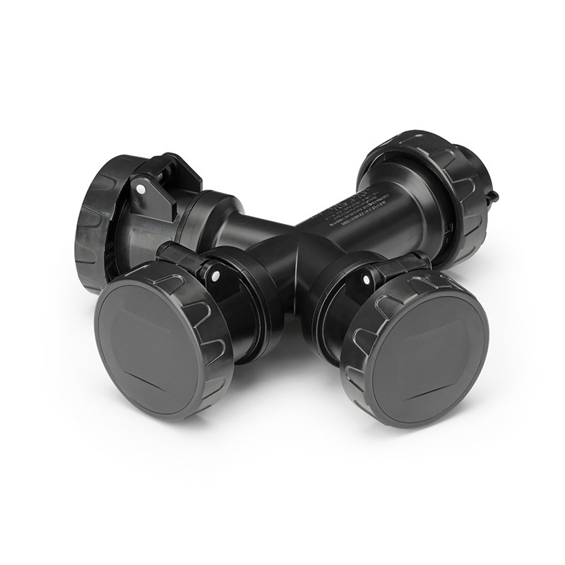 [Imagem do produto ADAPTADOR 3X2P+T 220V 16A IP67 PRETO 600.3505-062.K SCAME]