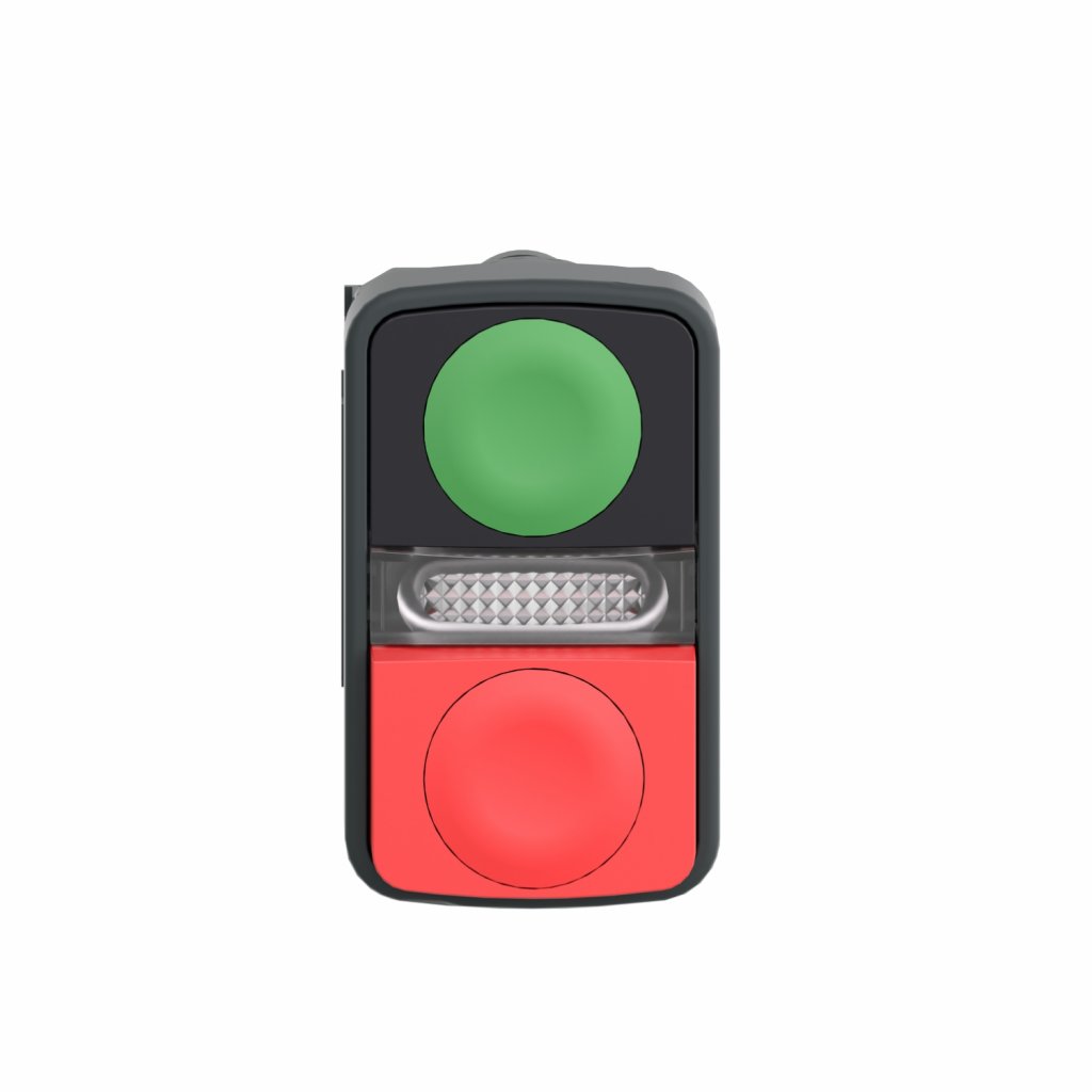 [Imagem BOTÃO 22MM PLÁSTICO  DUPLO COMANDO SINA XB5AW7A3740G5 SCHNEIDER]