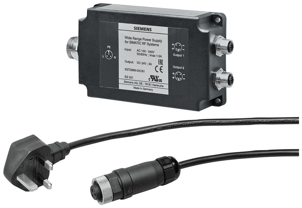 FONTE ENERGIA AMPLO ALCANCE COM LINHA CONEXÃO DA REDE UK P. SISTEMAS SIMATIC RF 6GT28980AC10 SIEMENS