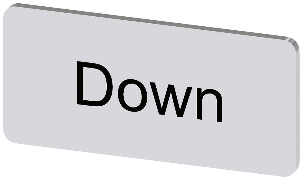 [Imagem do produto PLACA DE IDENTIFICAÇÃO 12,5X27MM, PLACA PRATA, INSCRIÇÃO: DOWN 3SU19000AC810DM0 SIEMENS]