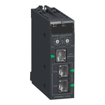 [Imagem MÓDULO EXPANSÃO ETHERNET 3.3VCC 10/100BASE-TX BMECRA31210C SCHNEIDER]