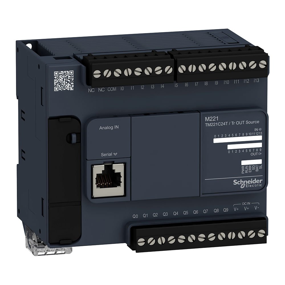 [Imagem CONTROLADOR LOGICO PROGRAMÁVEL MODICON M221, 24 E/S TM221C24T SCHNEIDER]