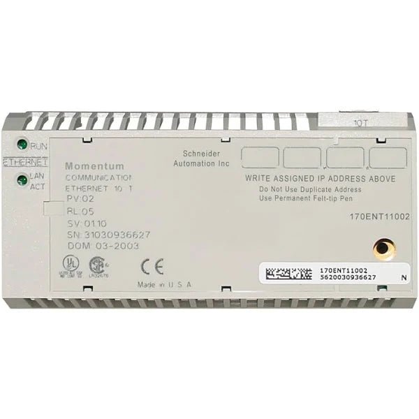 [Imagem do produto MODULO MOMENTUM DE COMUNICACAO ETHERNET 100M 170ENT11001 SCHNEIDER]