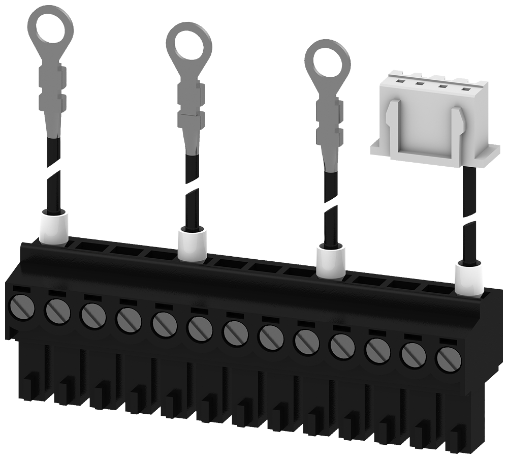 [Imagem JOGO DE CABOS PARA TOMADA DE TENSÃO, MF, 3P EMBAIXO ACESSÓRIOS PARA DISJUNTOR 3VW90110AT73 SIEMENS]