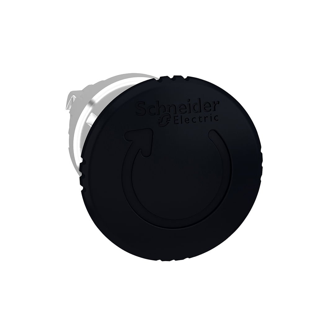[Imagem CABEÇOTE PARA BOTÃO Ø22MM METÁLICO, COM RETENÇÃO, GIRAR PARA DESTRAVAR, COGUMELO Ø40MM, PRETO ZB4BS52 SCHNEIDER]
