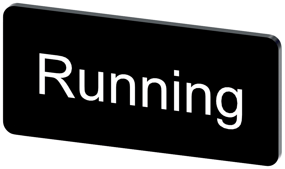 [Imagem do produto PLACA DE IDENTIFICAÇÃO 12,5X27MM, PLACA PRETO, INSCRIÇÃO: RUNNING 3SU19000AC160EB0 SIEMENS]