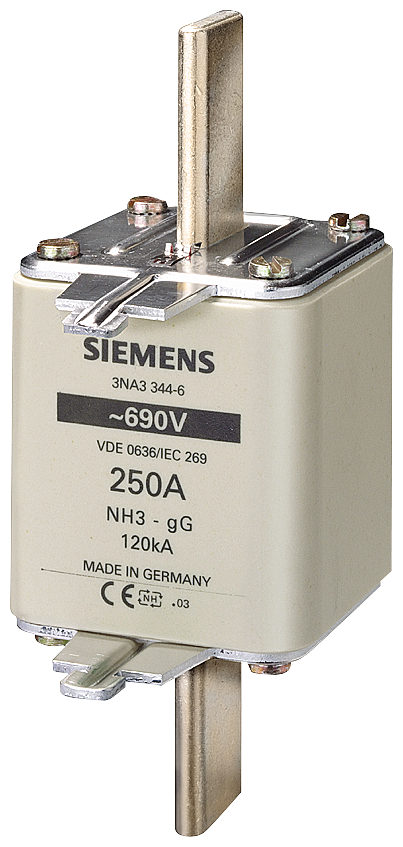 ELEMENTO DE FUSÍVEL NH NH3 IN: 425 A GG UN CA: 690 V UN CC: 440 V 3NA33626 SIEMENS