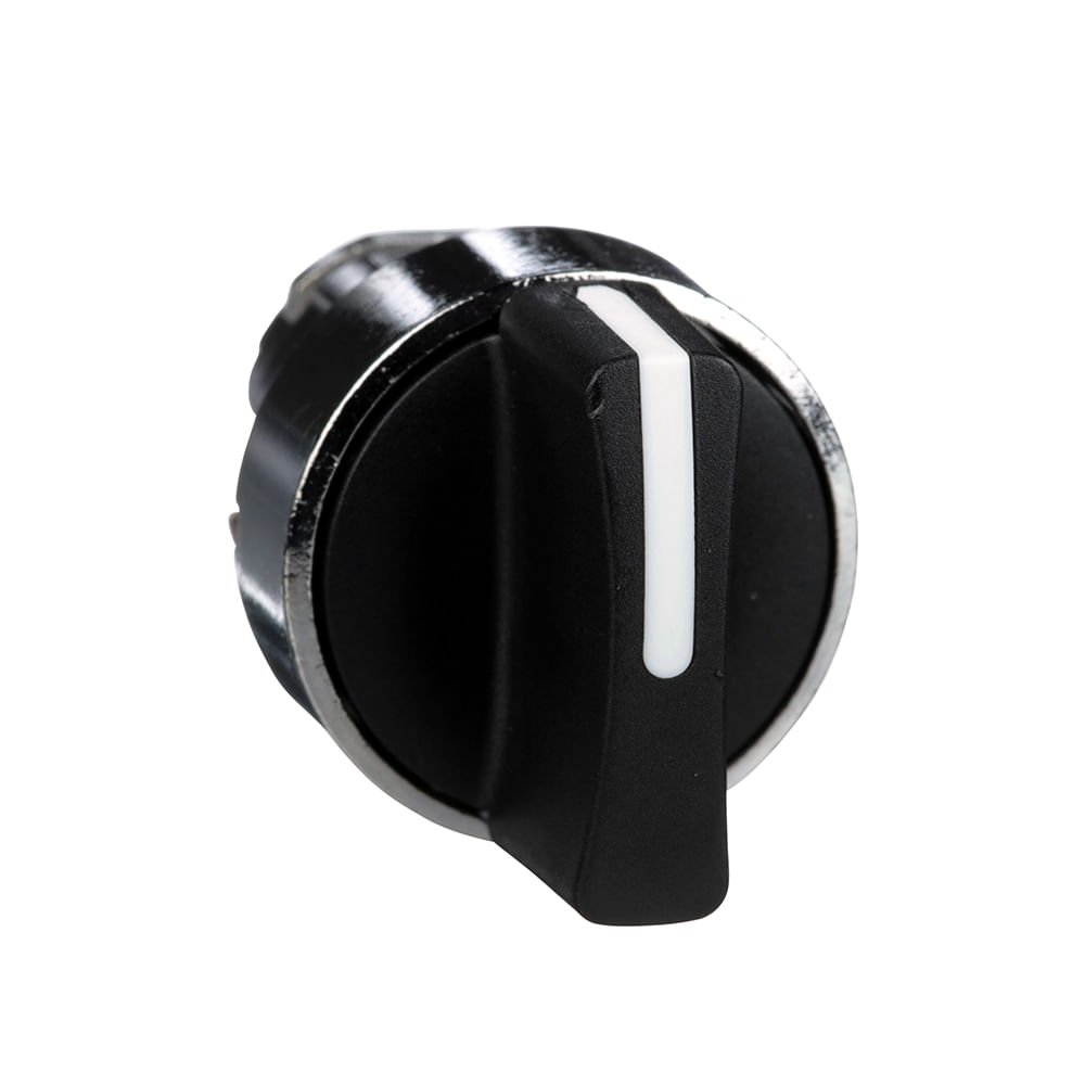 [Imagem CABEÇOTE PARA COMUTADOR Ø22MM METÁLICO, 3 POSIÇÕES FIXAS, MANOPLA CURTA, PRETO ZB4BD3 SCHNEIDER]