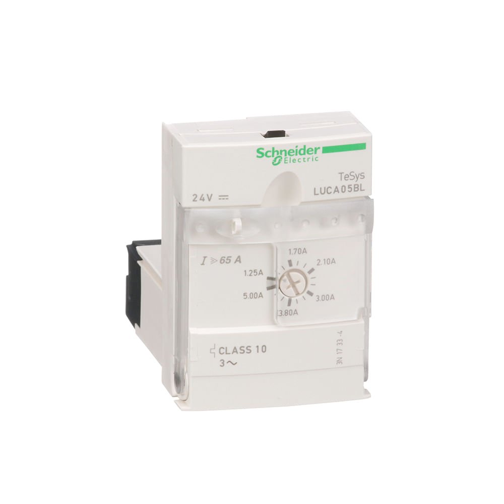 [Imagem UNIDADE DE CONTROLE STANDARD TRIFASICO CLASSE 10 1.255A 24VCC TESYS U LUCA05BL SCHNEIDER]