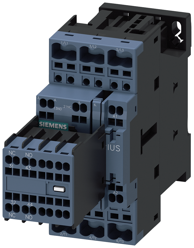CONTATOR AC-3E 17 A/7,5 KW/400V 3 POLOS AC 110V 50/60HZ 3NA+3NF BORNE 3RT20252AF080KT2 SIEMENS