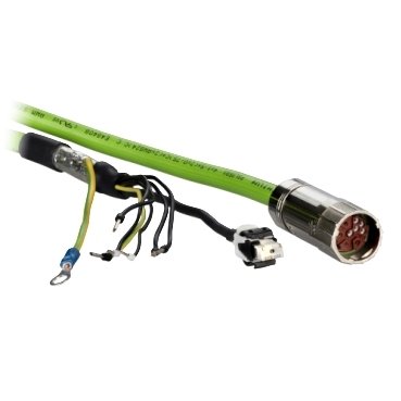 [Imagem CABO HÍBRIDO LEXIUM 62 4X1 5MM² CONECTORES M23 / RJ45 15 METROS VW3ED143R150 SCHNEIDER]