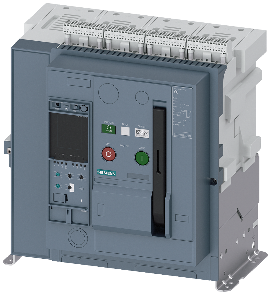 DISJUNTOR DE POTÊNCIA DE MONTAGEM FIXA IEC 60947-2 TAMANHO 1 DE 4 POLOS P 3WA11062AE128EE0-ZT40 SIEMENS