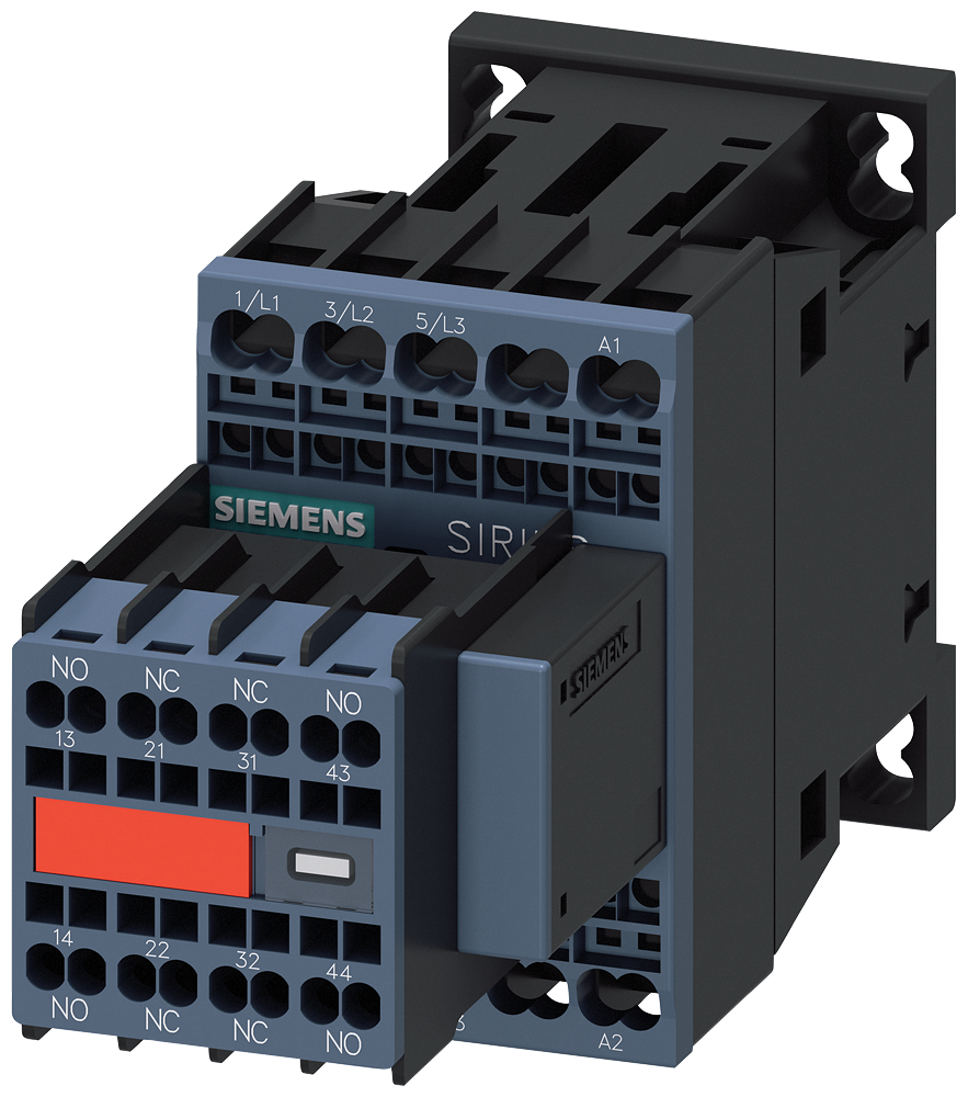 CONTATOR AC-3E 16 A/7,5 KW/400V 3 POLOS AC 230V 50/60HZ 2NA+2NF BORNE 3RT20182CP043MA0 SIEMENS