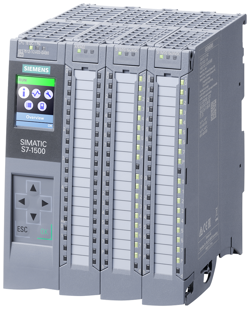 [Imagem do produto SIMATIC S7-1500 CPU 1512C-1 PN 32DI/32DQ/5AI/2AQ 6ES75121CM030AB0 SIEMENS]