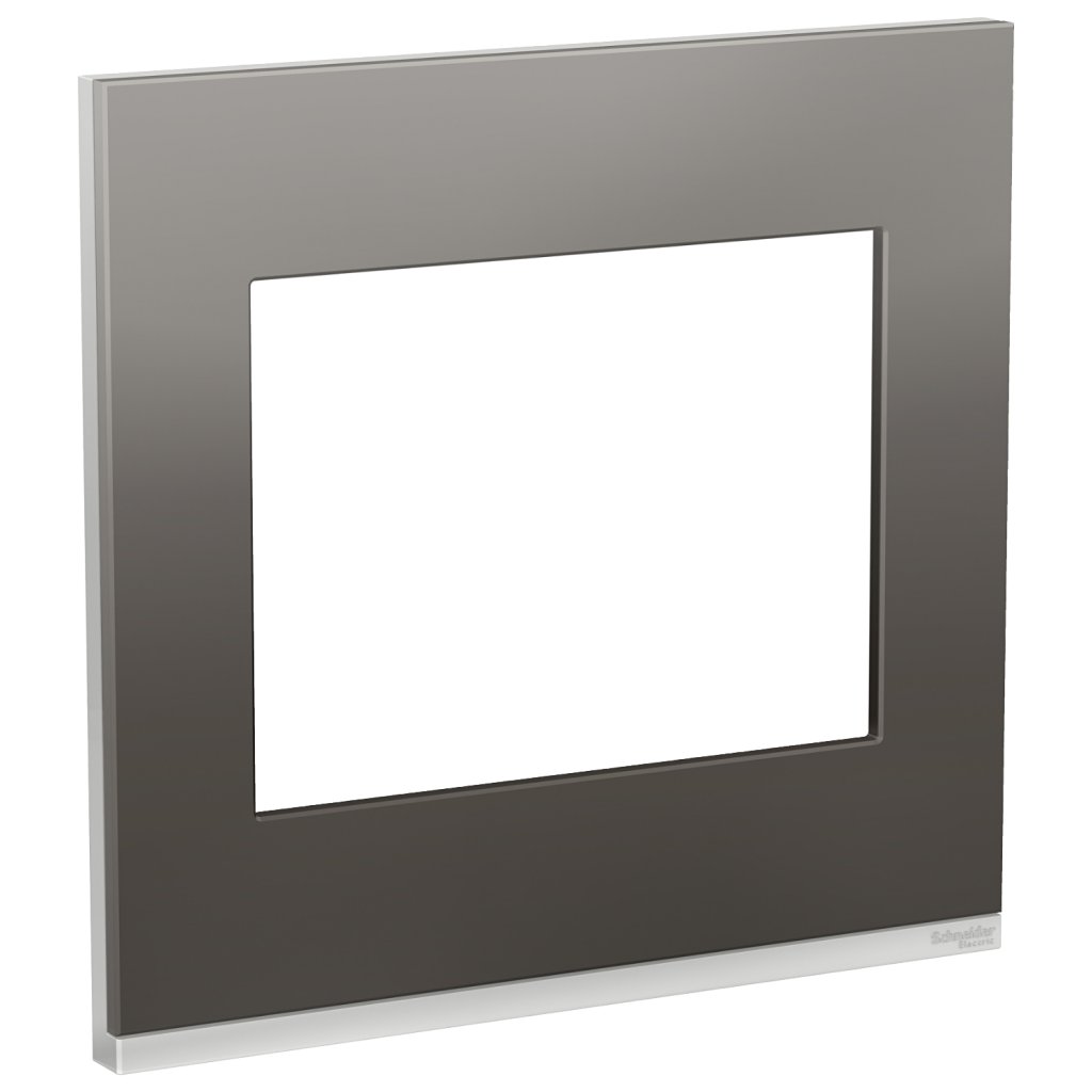 [Imagem PLACA+SUPORTE 4X4 6 POSTOS CLASS AL / GREY METAL S734203859 SCHNEIDER]