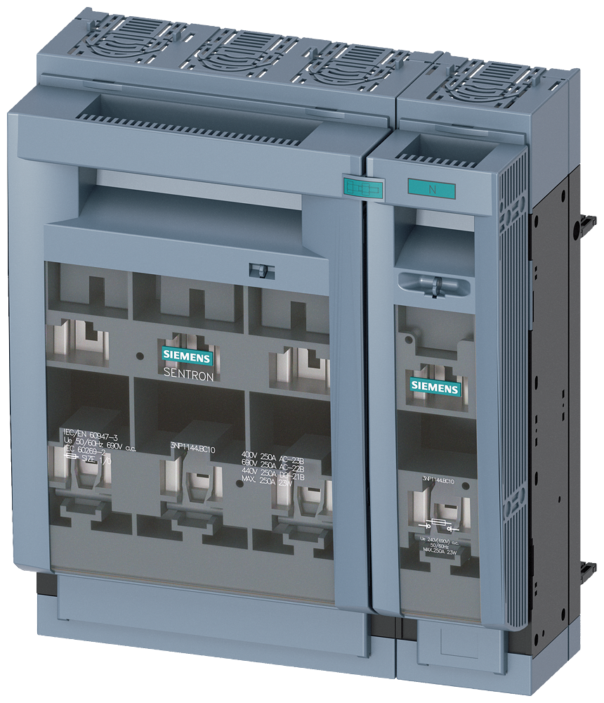 SECCIONADORA-FUSÍVEL SOB CARGA 3NP1 DE 4 POLOS NH1 250 A 3NP11441BC10 SIEMENS