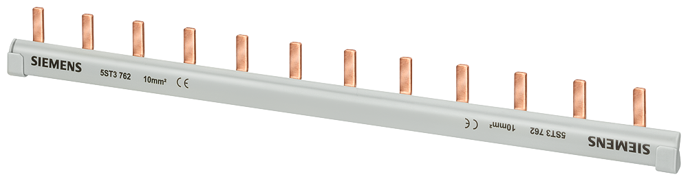 [Imagem BARRAMENTO DE PERNOS, 1 FASE 10MM2, 12 PINOS, ISOLAMENTO CINZA CORTANTE 5ST3762 SIEMENS]