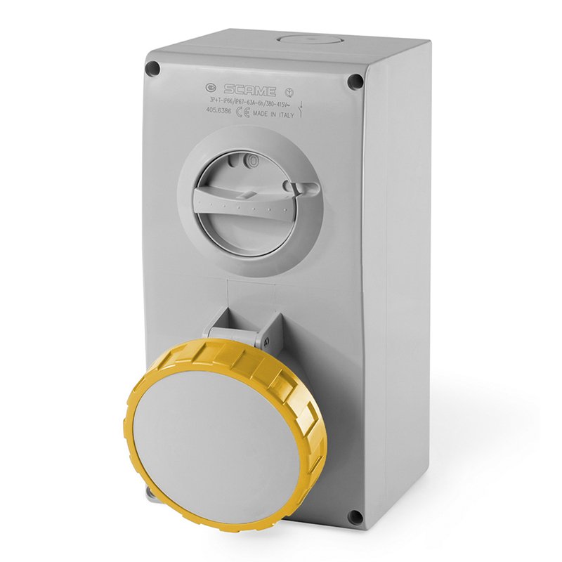[Imagem do produto TOMADA DE EMBUTIR INTERTRAVAMENTO 63A 3P+N+T 4H IP66/IP67 505.6379 SCAME]