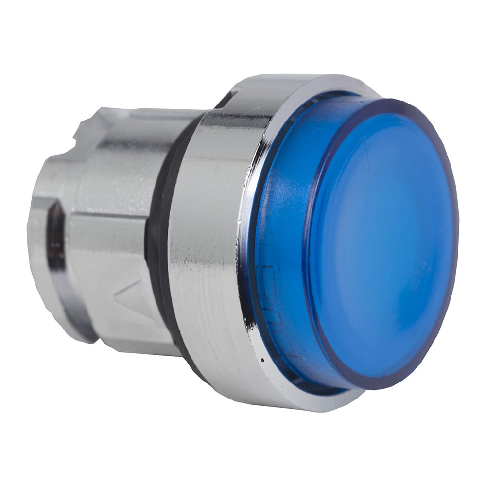 [Imagem CABEÇOTE PARA BOTÃO LUMINOSO MODULAR Ø22MM METÁLICO, SALIENTE, PARA LED INTEGRAL, AZUL ZB4BW163 SCHNEIDER]