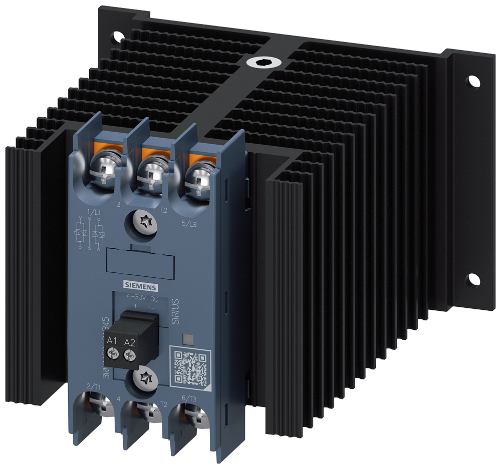 CONTATOR A SEMICONDUTOR DE 3 POLOS AC-1/50 A/40 °C 48-600 V / 4-30 V CC CON 3RF34503AB45 SIEMENS