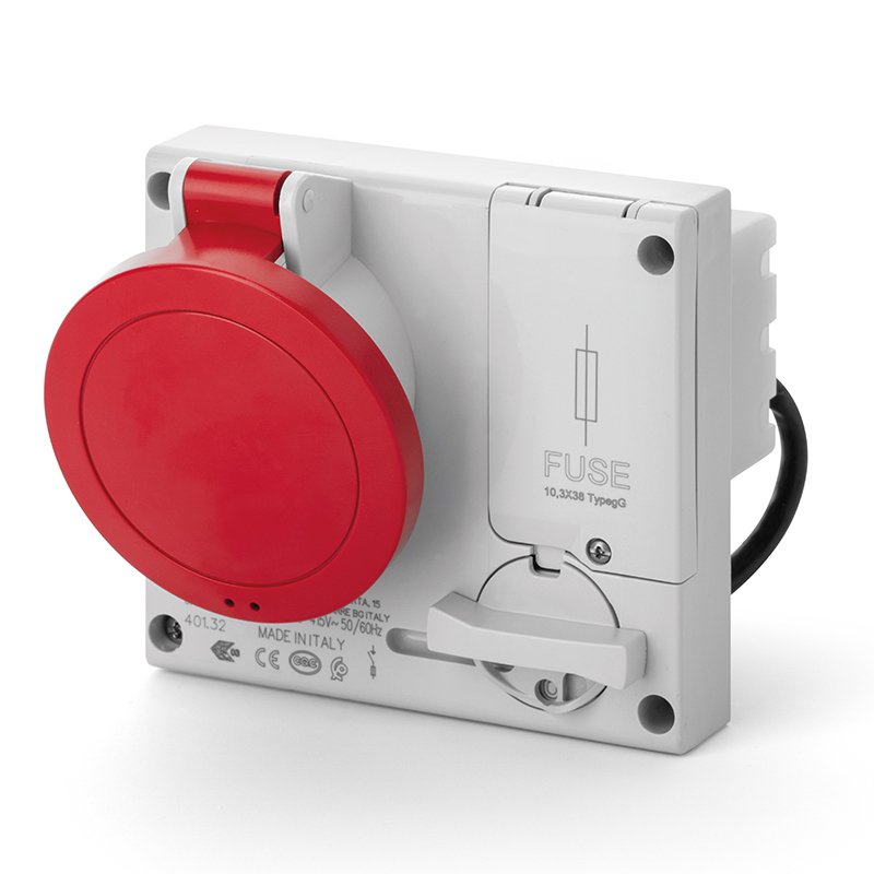 [Imagem do produto TOMADA INTERTRAVADA 2P+T 32A 9H IP44 401.3278 SCAME]