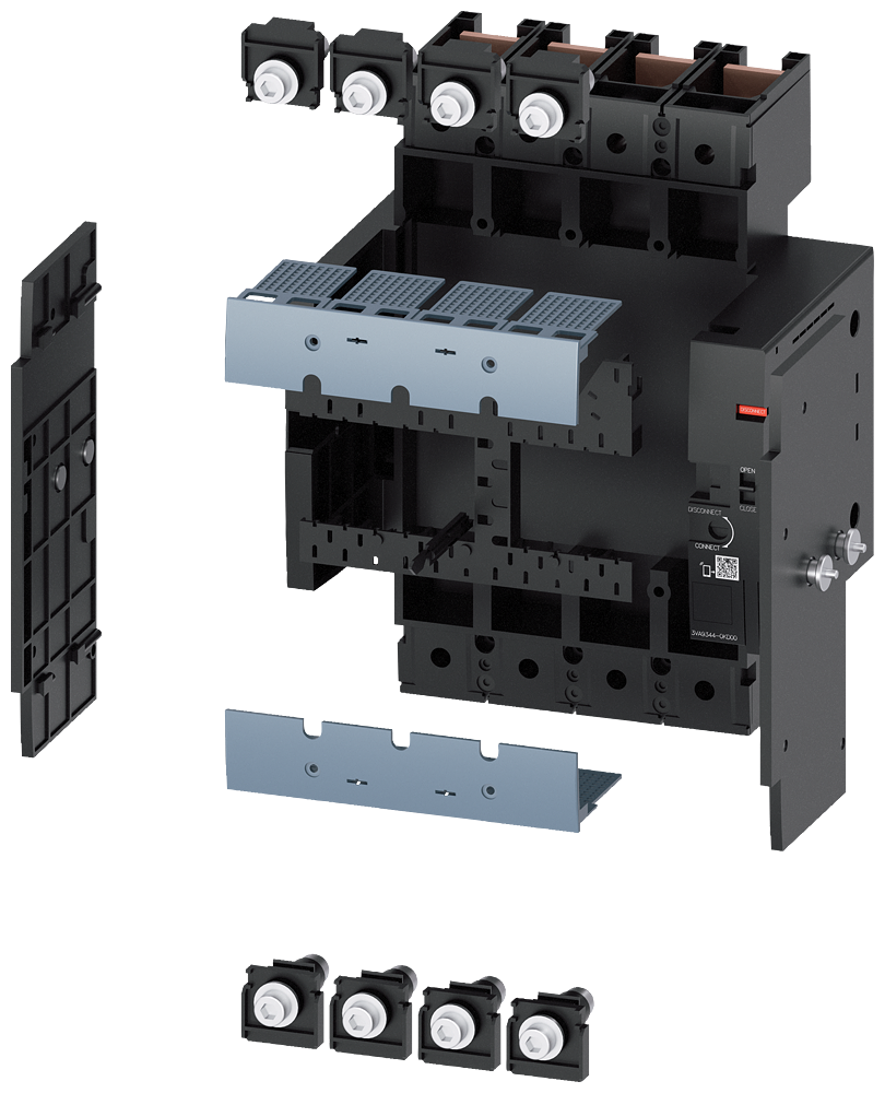 UNIDADE DE ENCAIXE CONJUNTO DE MONTAGEM COMPLETO PARA DISJUNTOR DE 4 POLOS 3 3VA93440KD00 SIEMENS