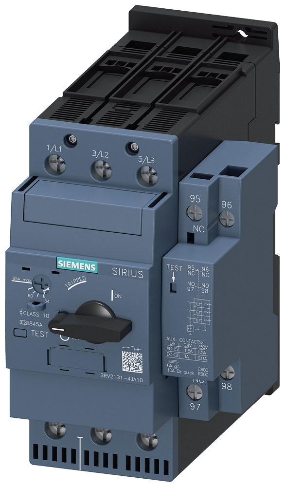 CHAVE DE POTÊNCIA S2 PROTEÇÃO DO MOTOR CLASS 10 DISJUNTOR A 54-65A DISJU 3RV21314JA10 SIEMENS