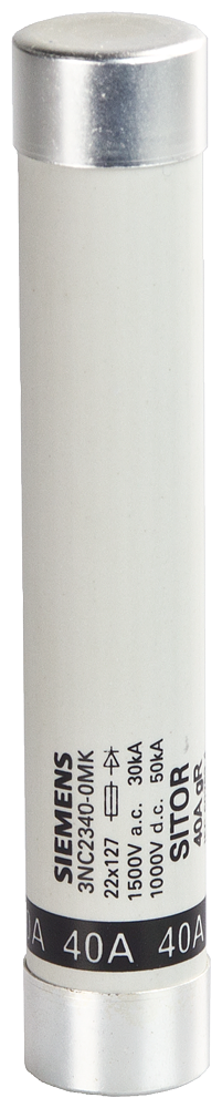 [Imagem do produto ELEMENTO DE FUSÍVEL CILÍNDRICO SITOR, 22X127 MM, 2 A, GS, UN CA: 1500 V 3NC23020MK SIEMENS]