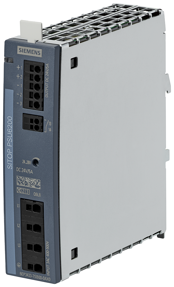 [Imagem ALIMENTAÇÃO DE CORRENTE SITOP PSU6200, TRIFÁSICA 24 V CC/5 A 6EP34337SC000AX0 SIEMENS]