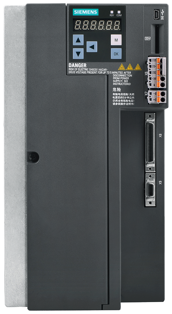 [Imagem SERVO DRIVE TRIFASICO 7KW 13,2A 380/480V 45/66HZ IP20 SINAMICS V90 6SL32105FE170UA0 SIEMENS]