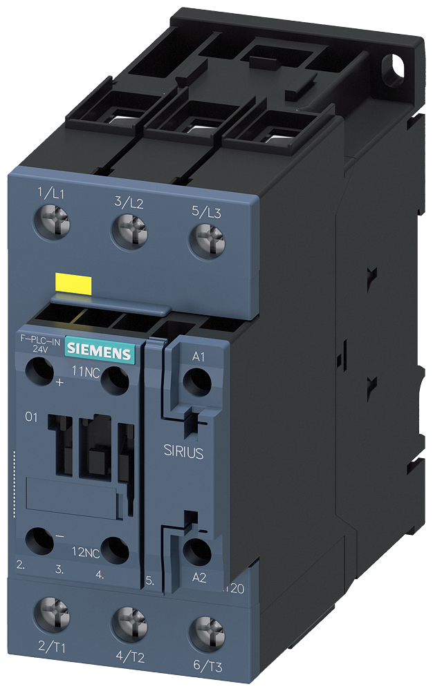 CONTATOR AC-3E 80A/400V DE 3 POLOS CA/CC 83-150V F-PLC-IN 1NF CONEXÃO 3RT20381SF30 SIEMENS