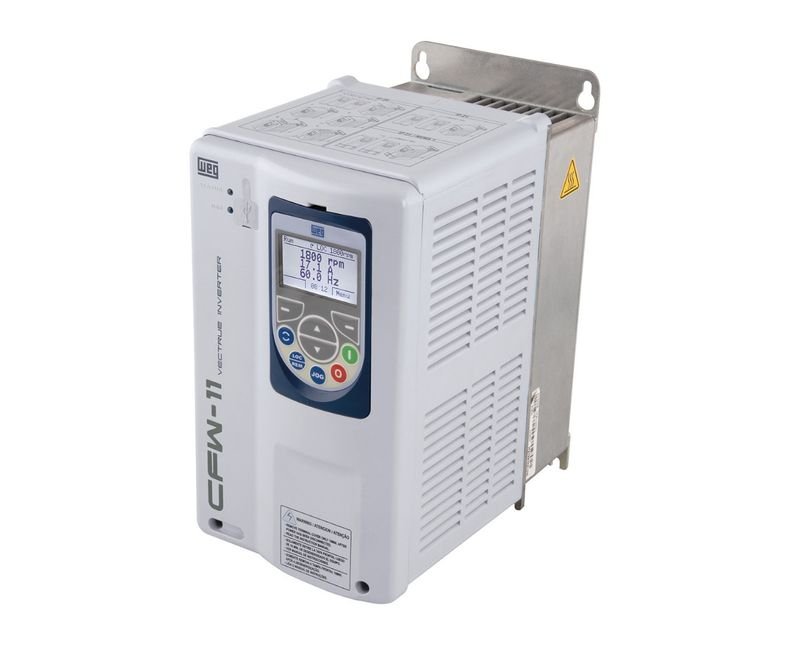 [Imagem INVERSOR DE FREQUÊNCIA TRIFÁSICO 5,5KW 17A 380/480V 50/60HZ CFW110017T4OWZ 11089260 WEG]