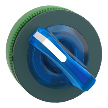 [Imagem CABEÇOTE PARA CHAVE SELETORA LUMINOSA FACEADA Ø30MM PLÁSTICO 2 POSIÇÕES FIXAS AZUL ZB5FK1263 SCHNEIDER]