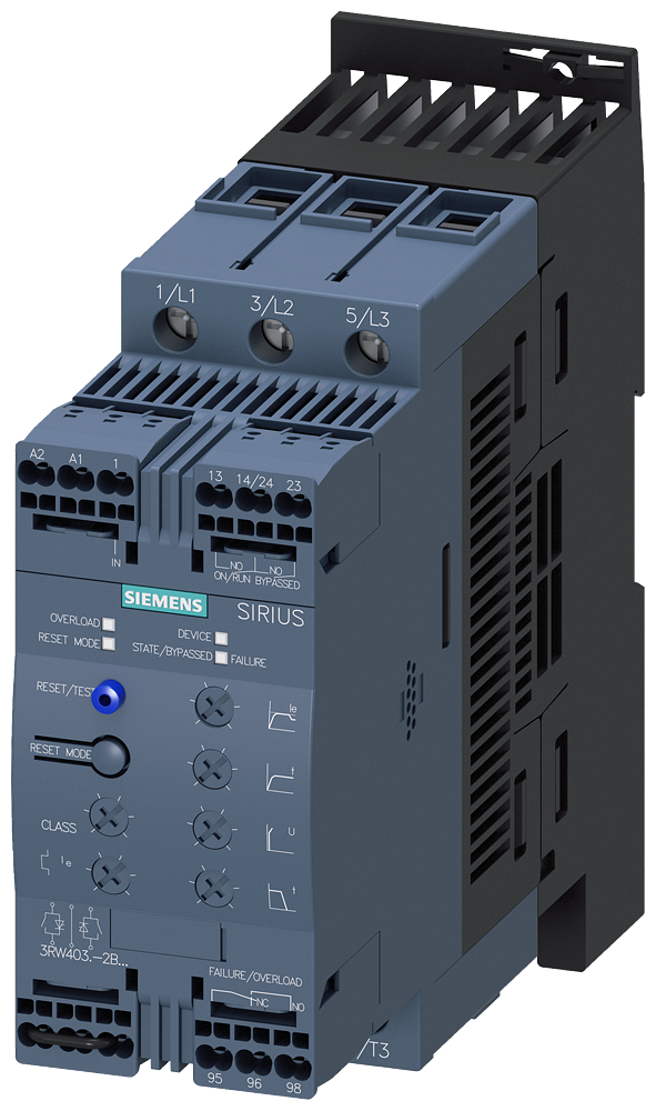 CHAVE DE PARTIDA SUAVE S2 63A 37KW/500V 40 GRAUS 400-600V CA CA/CC 3RW40372BB15 SIEMENS