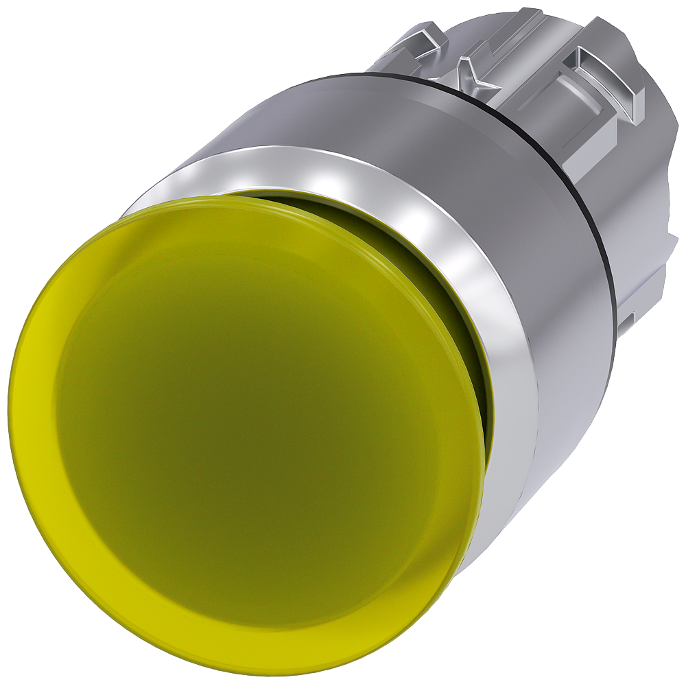 [Imagem do produto FRONTAL BOTÃO COGUMELO 30MM METÁLICO  ILUMINADO AMARELO 3SU10511AA300AA0 SIEMENS]