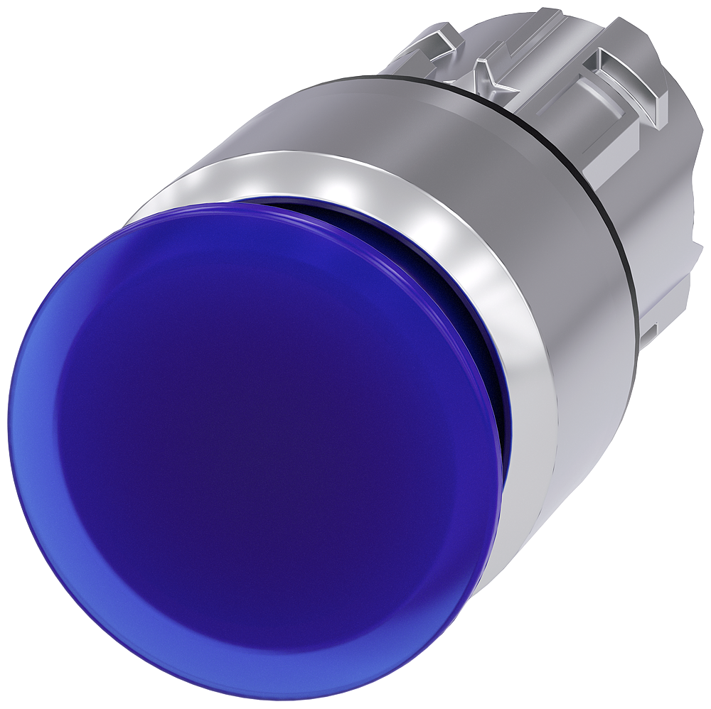 BOTÃO LUMINOSO EM FORMA DE COGUMELO 22 MM REDONDO METAL DE ALTO BRILHO A 3SU10511AA500AA0-ZY10 SIEMENS