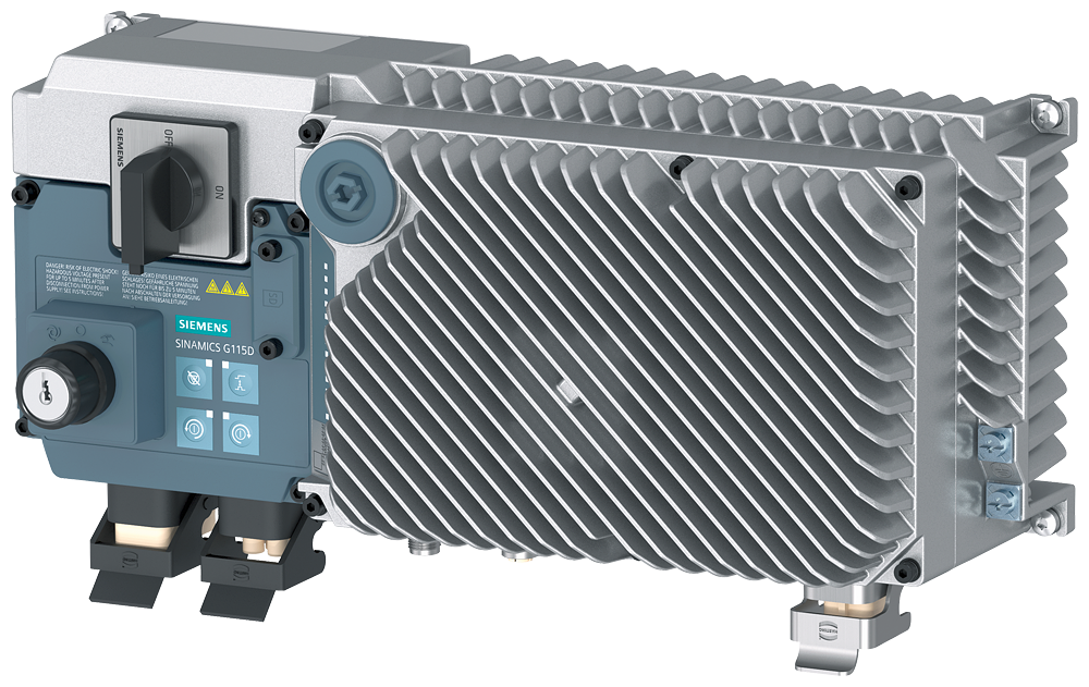[Imagem do produto INVERSOR DE FREQUÊNCIA TRIFÁSICO 1,1KW 380/480V SINAMICS G115D IP65/66 6SL35201XB011AF0 SIEMENS]
