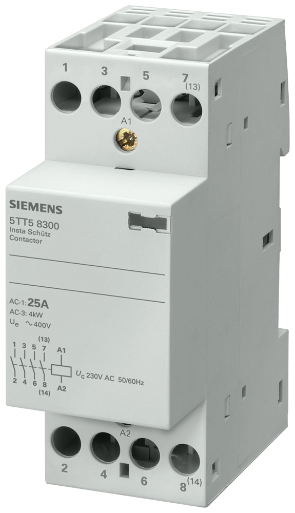 PROTEÇÃO INSTA COM 4 NA CONTATO PARA CA 230V 400V 25A CONTROLE 230V 5TT58200 SIEMENS