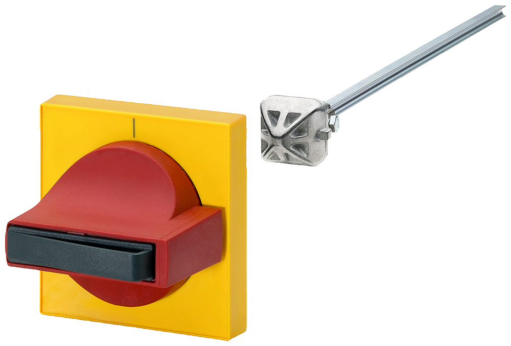 ACIONAMENTO DA PORTA 8UC7 MANÍPULO VERMELHO CHAPA PROTETORA AMARELA PARA DIS 8UC71218BD15 SIEMENS