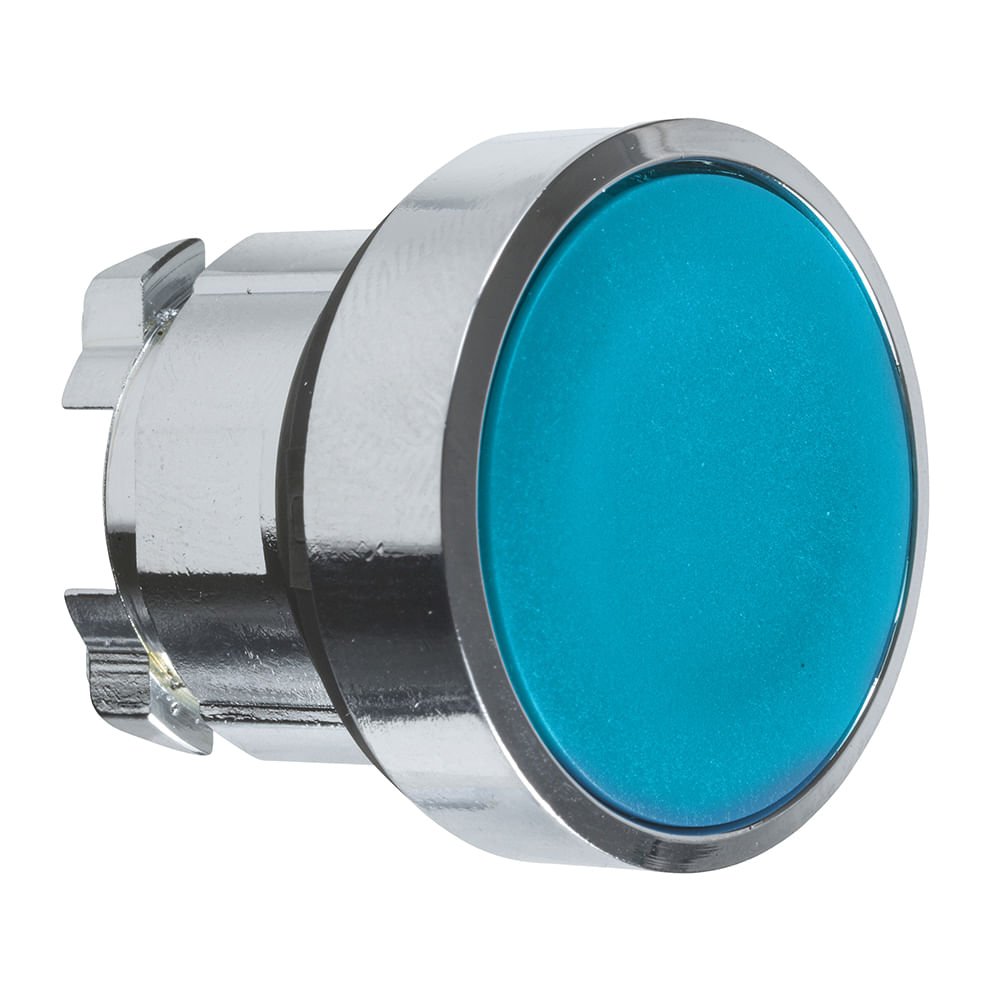 [Imagem CABEÇOTE PARA BOTÃO Ø22MM METÁLICO, FACEADO, RETORNO POR MOLA, AZUL ZB4BA6 SCHNEIDER]