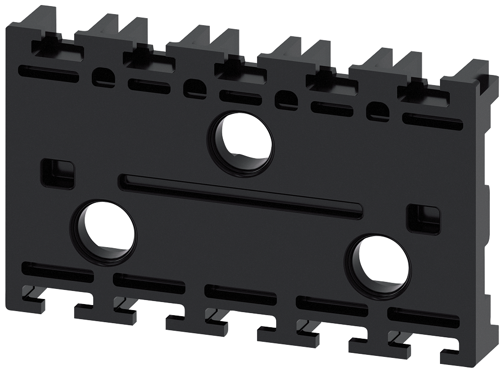 [Imagem do produto ADAPTADOR DE FIXAÇÃO AO SOLO PRETO PARA MÓDULOS COM FIXAÇÃO AO SOLO SEM PARAF 3SU19000JG100AA0 SIEMENS]