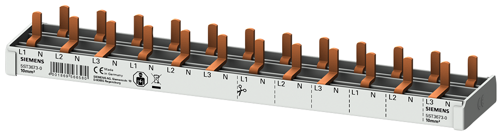 BARRAMENTO DE PINO 10MM2 DE 4 FASES 12X (1FA+N) 218MM 5ST36730 SIEMENS