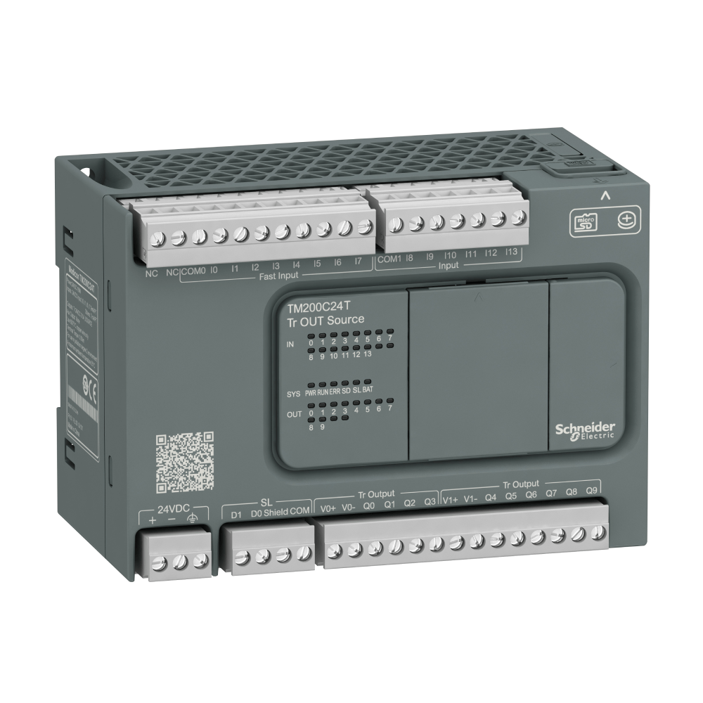 [Imagem CONTROLADOR LOGICO PROGRAMÁVEL MODICON M200, 24 E/S TM200C24T SCHNEIDER]