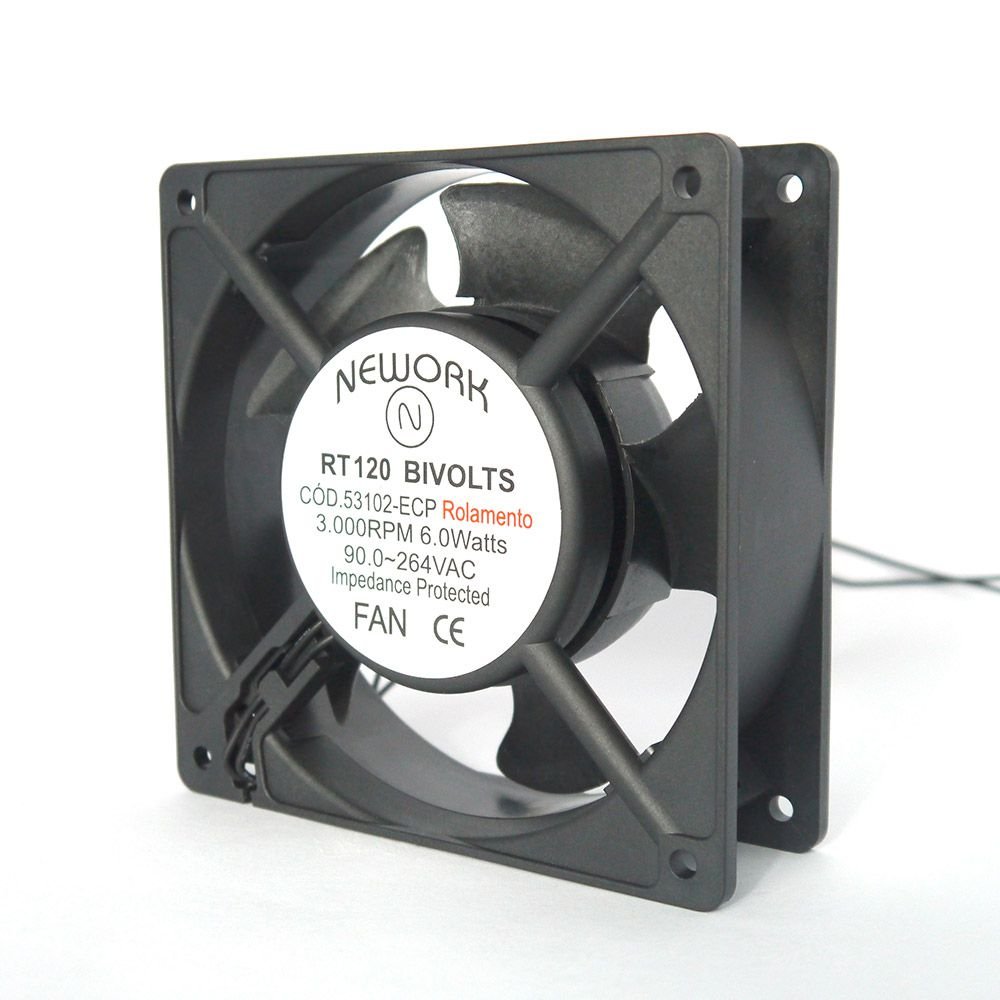 [Imagem do produto VENTILADOR AXIAL RT-120 120X120X38MM AC BIVOLT 127/220VAC RT12053102 NEWORK]