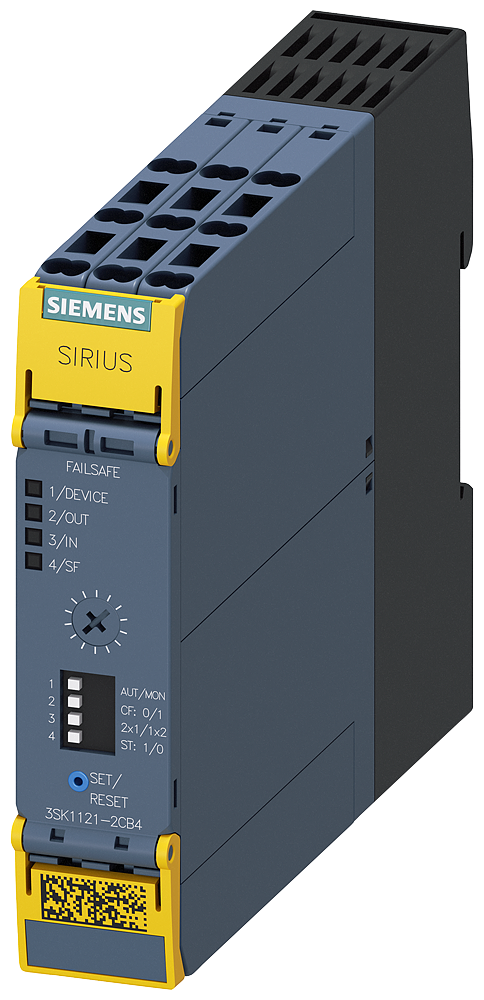 [Imagem CHAVEADOR DE SEGURANÇA SIRIUS EQUIPAMENTO DE BASE ADVANCED LINHA 3SK11212CB41 SIEMENS]