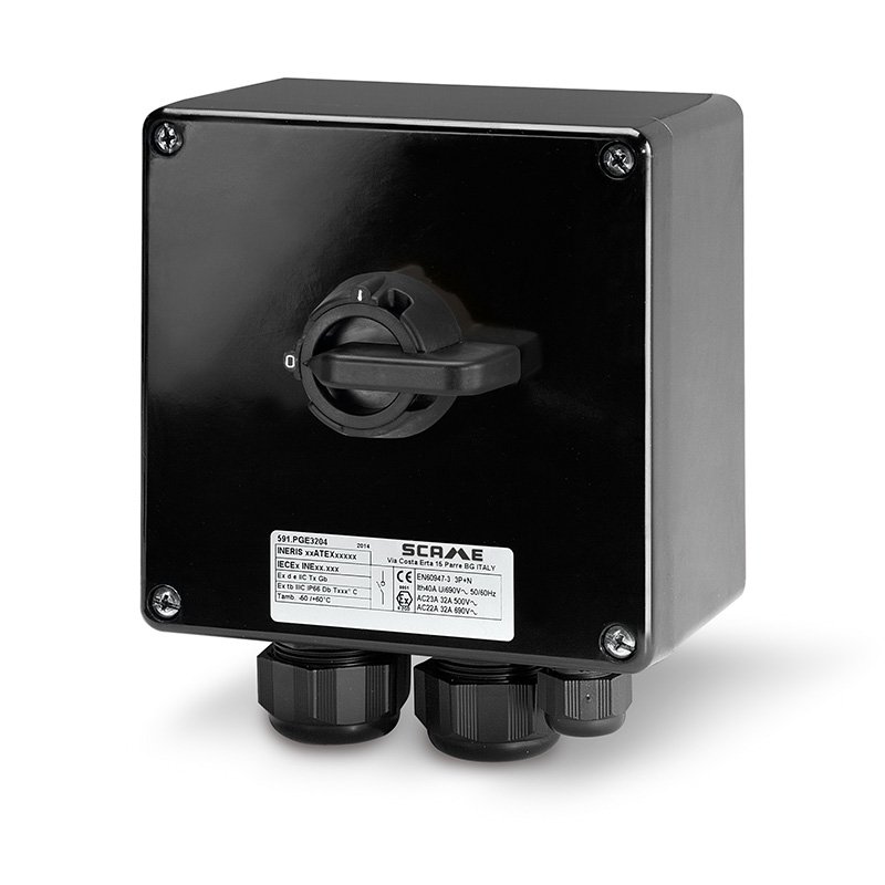 [Imagem do produto INTERRUPTOR/SECCIONADOR 80A CAIXA DE 2 POLOS 590.YA802B SCAME]