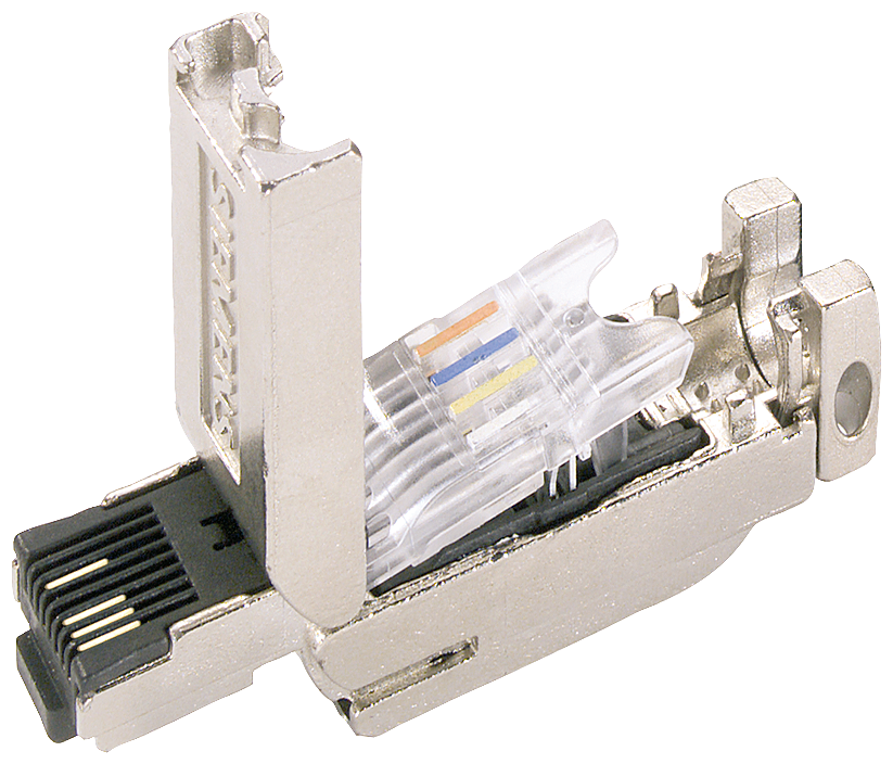 [Imagem CONECTOR INDUSTRIAL ETHERNET RJ45 METÁLICO 10MBIT/S CAT5 6GK19011BB102AB0 SIEMENS]