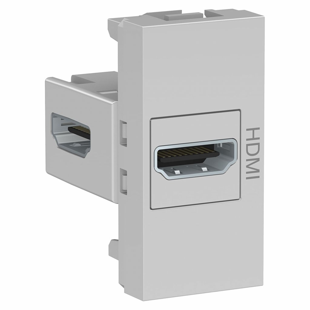 [Imagem MÓDULO TOMADA HDMI PRE-CABEADA 2 MÓDULOS ALUMÍNIO ORION SCHNEIDER]